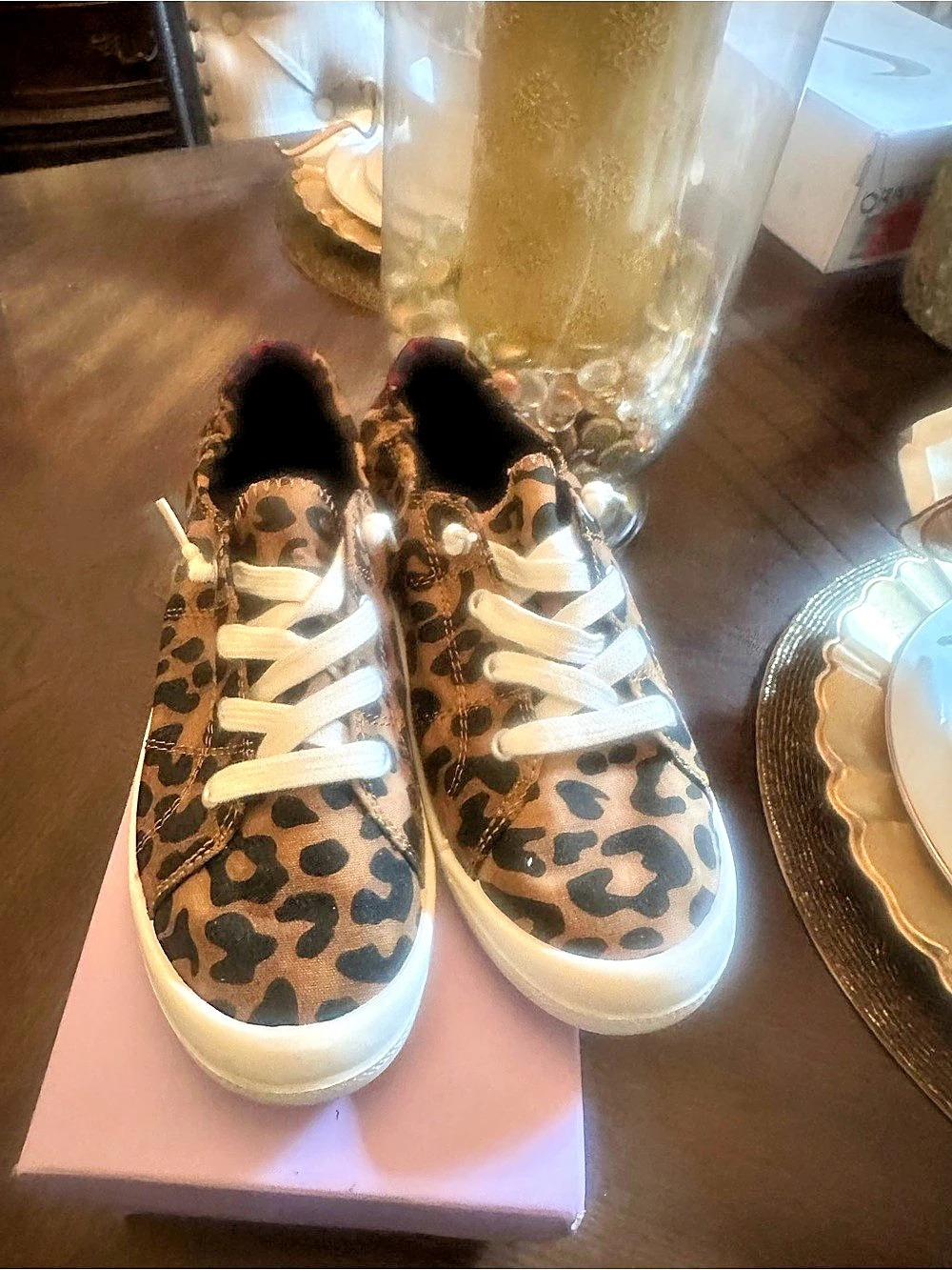 Slightly worn Size 8 Madden Girl Leopard Print Sneakers
